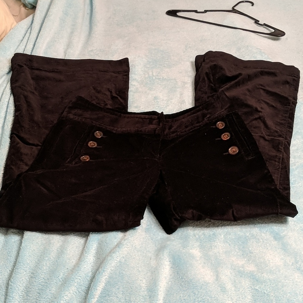 Wide leg black corduroy pants